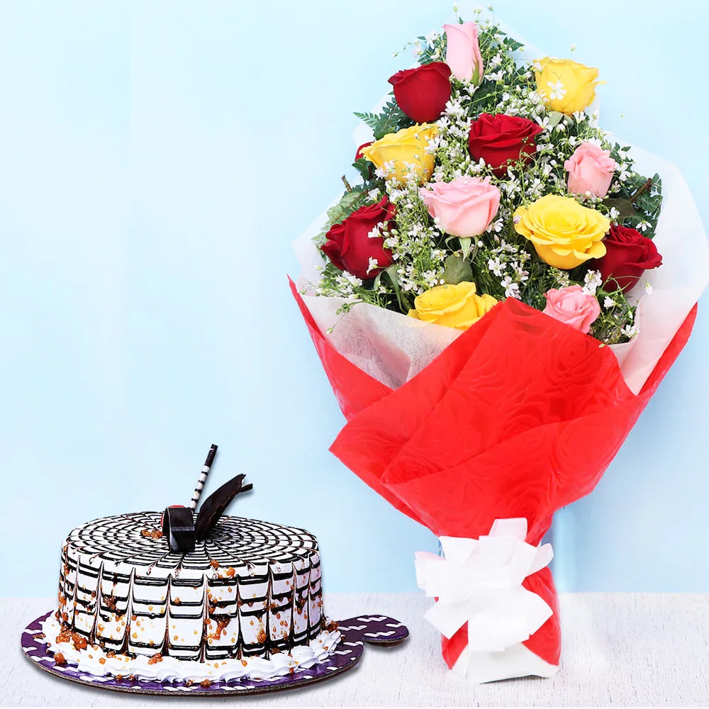Valentine's Combo With Cake and Rose